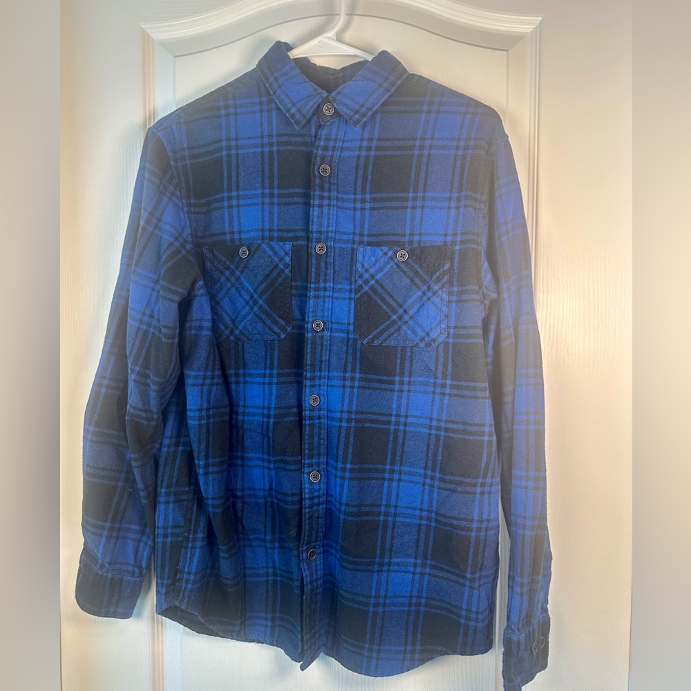 Urban Pipeline Blue Black Plaid Flannel Shirt Men’s Small Button Down